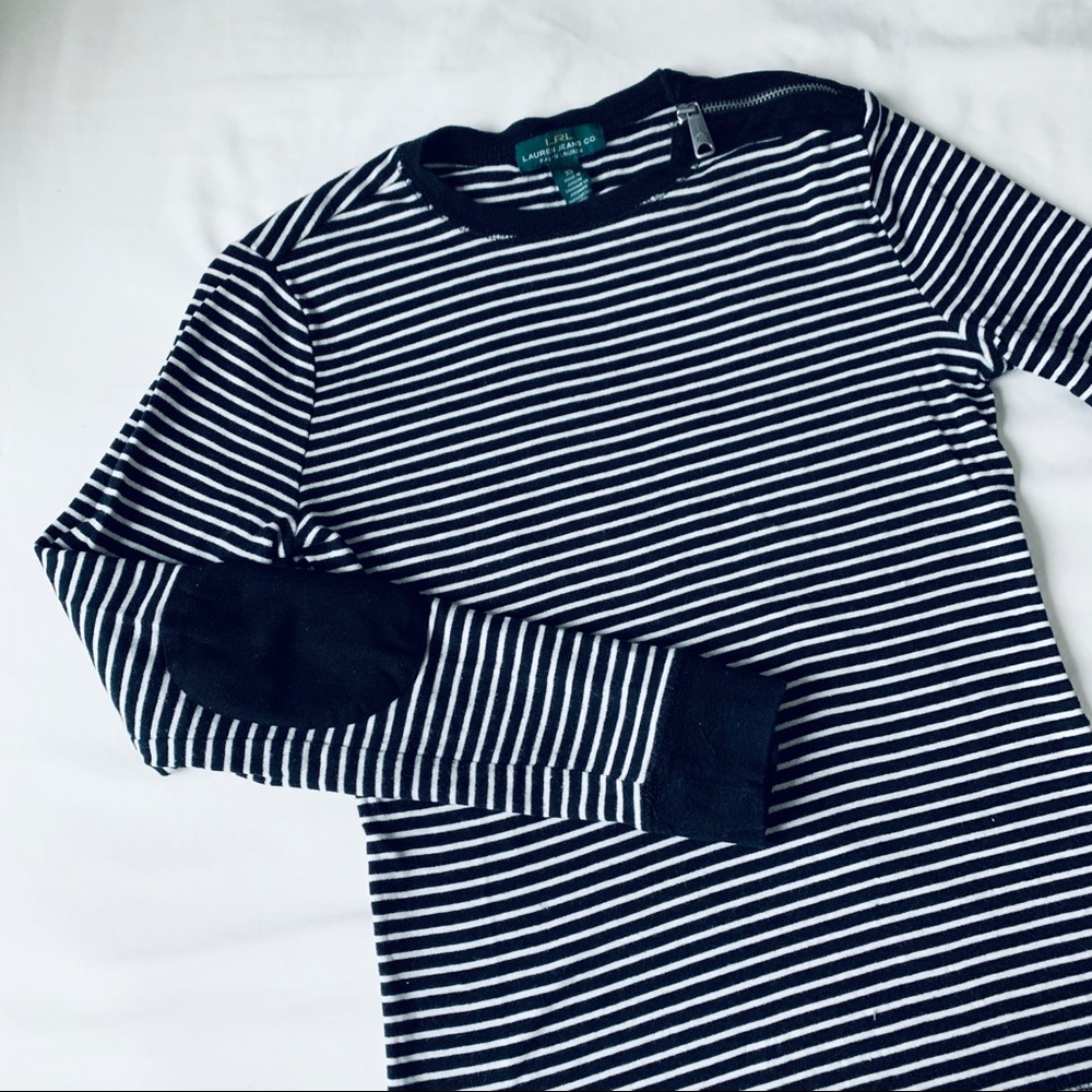 Ralph Lauren striped shoulder zipper top